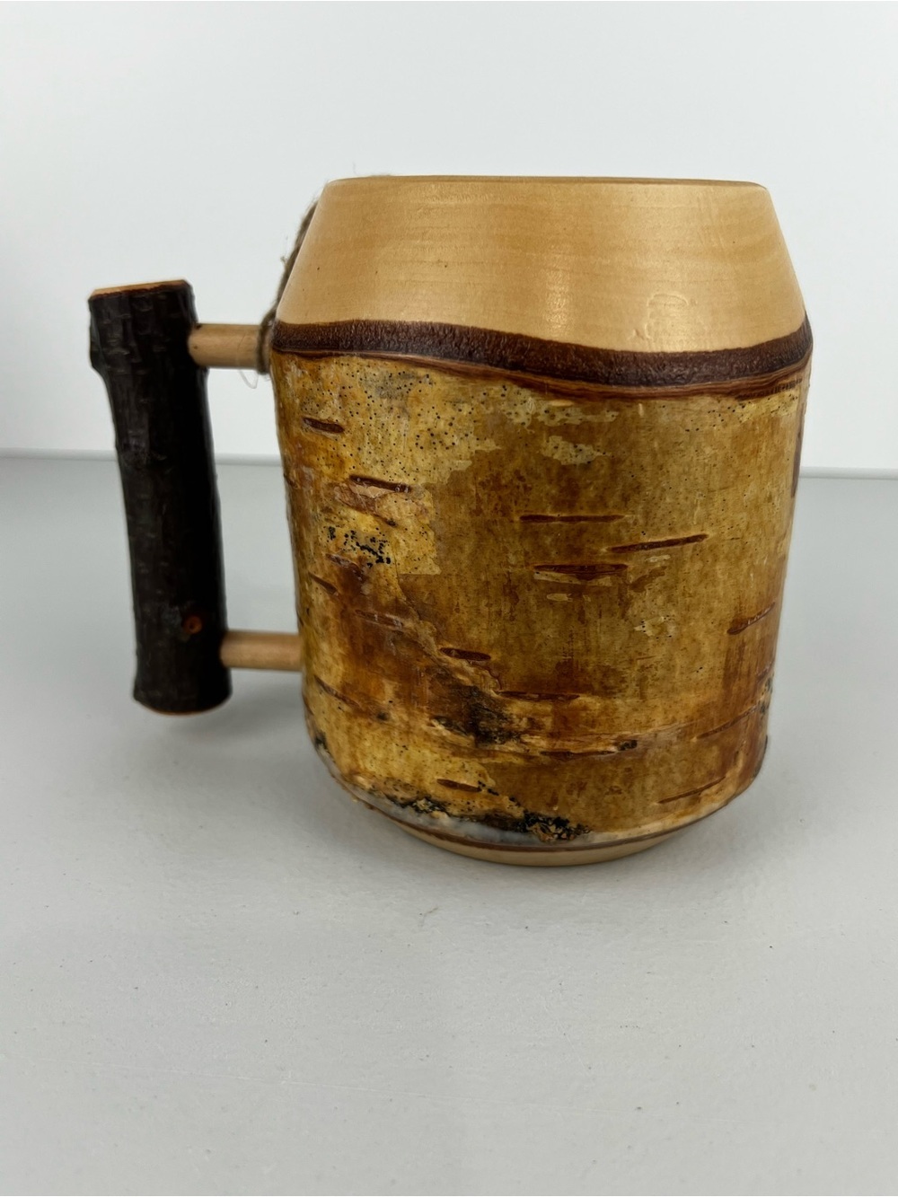 LAPPITUOTE Finland Vintage Handmade Wooden Bark Mug - Picture 3 of 11